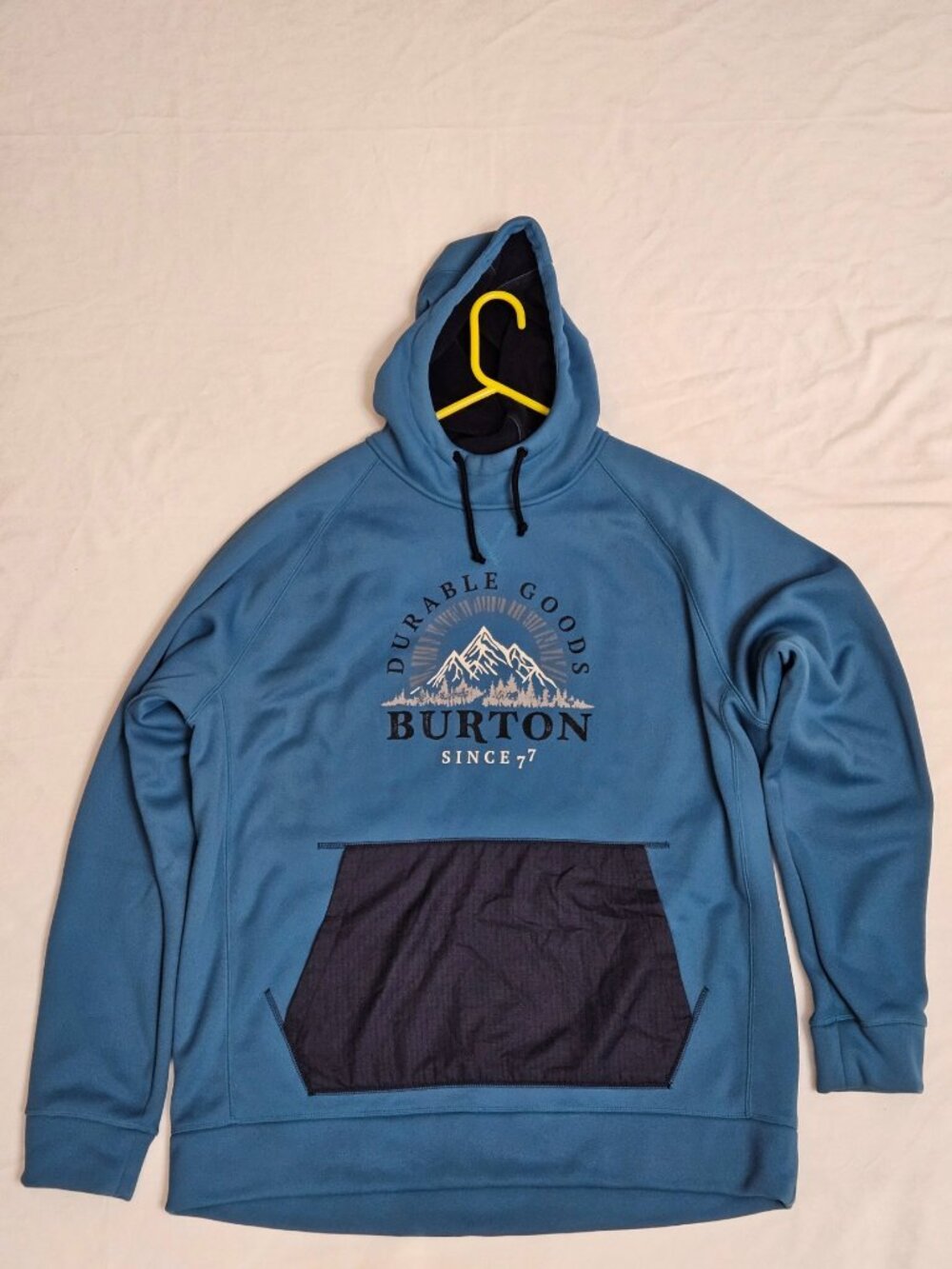 Burton Mens Gorpcore XXL Teal Blue Fleece Lined Snowboard Hoodie Slouchy Fit